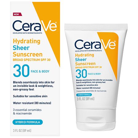 EAN 3606000554832 product image for CeraVe Hydrating Sheer Sunscreen Lotion For Face And Body - SPF 30 Fragrance Fre | upcitemdb.com