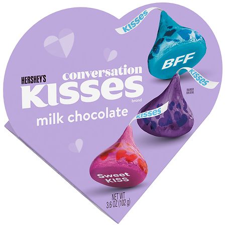 HERSHEY'S KISSES Milk Chocolate, Valentine's Candy Gift Box Milk Chocolate