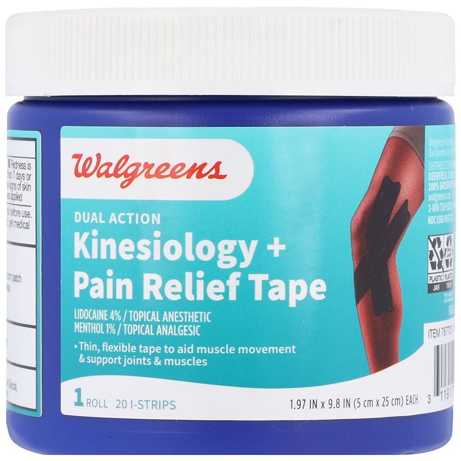 Walgreens Dual Action Kinesiology + Pain Relief Tape I-Strips