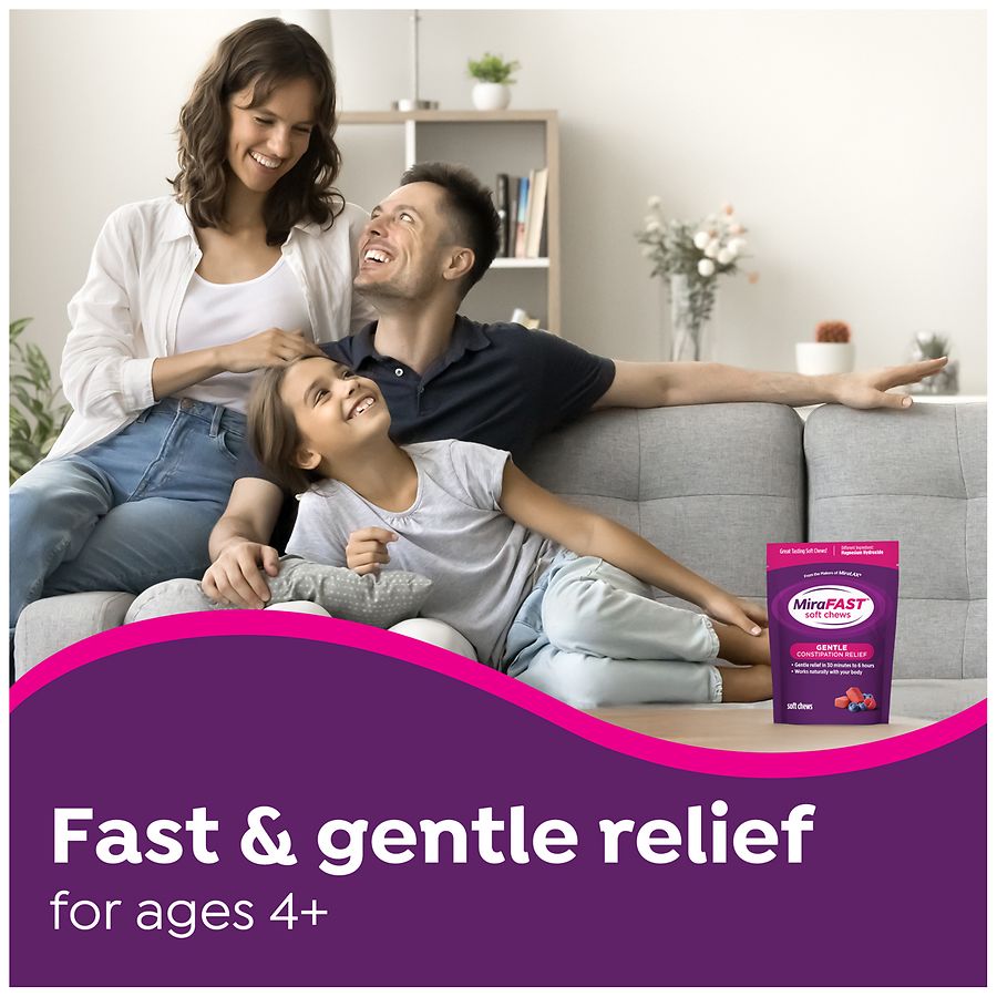 MiraLAX Soft Chews, Gentle Constipation Relief Mixed Berries