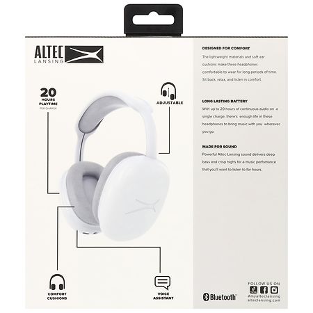 Altec Lansing Wireless Over-Ear Headphones White