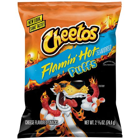 Cheetos Cheese Flavored Snacks Flamin' Hot Puffs