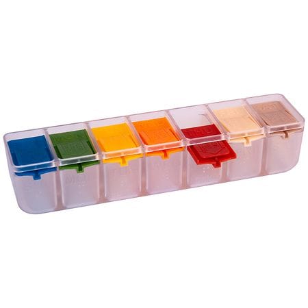 PillMinder 7-Day Child-Resistant Pill Organizer Earth Tones