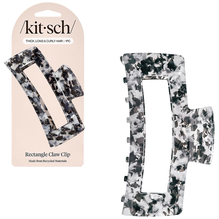 KITSCH Recycled Plastic Jumbo Open Shape Claw Clip Black