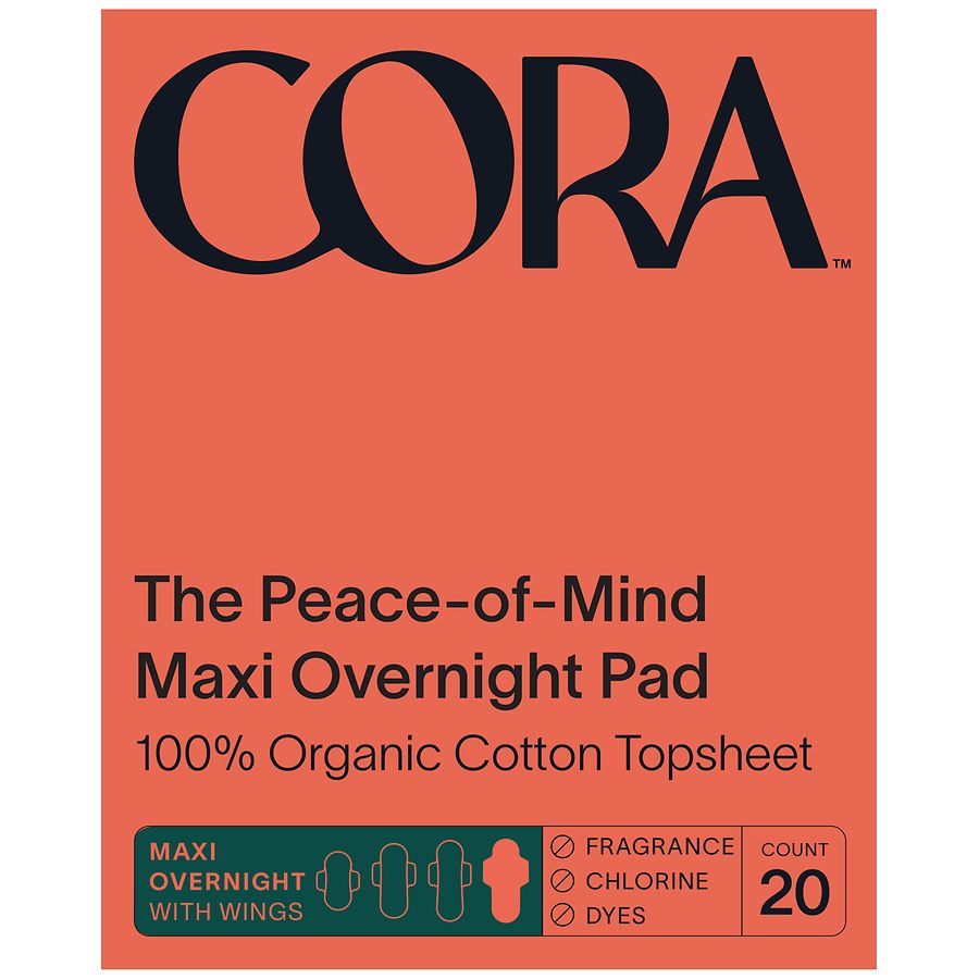 Cora Organic Cotton Maxi Overnight Pads