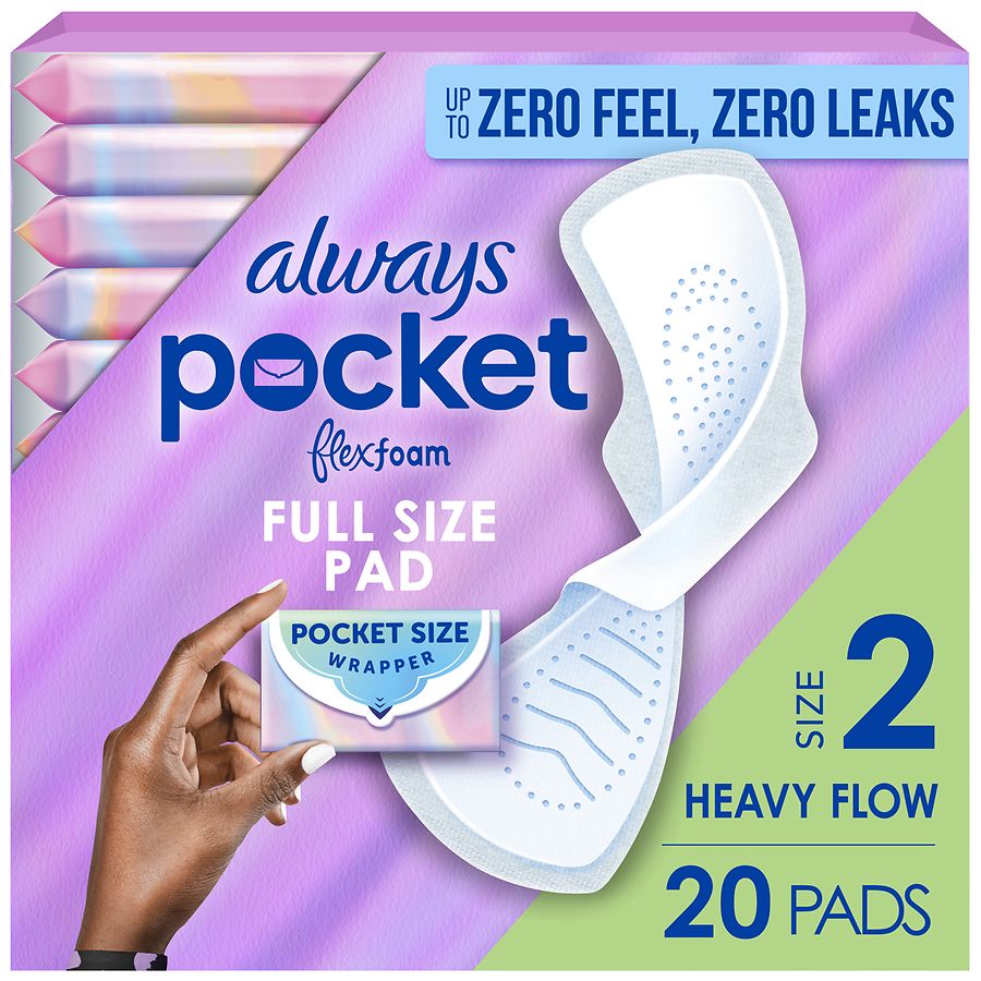 Always Pocket Feminine Pads with FlexFoam, with Wings No Scent
