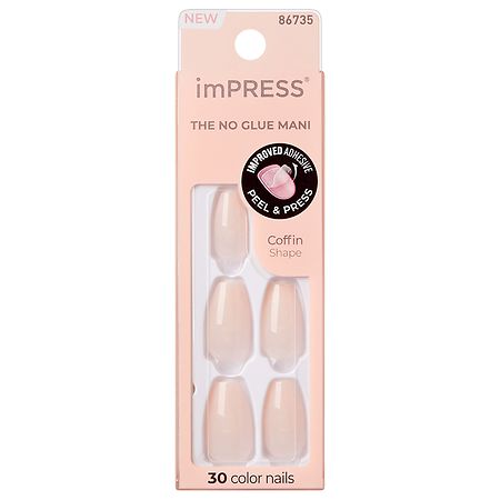 Kiss imPRESS color Press-On Nails Medium, Coffin Serendipity