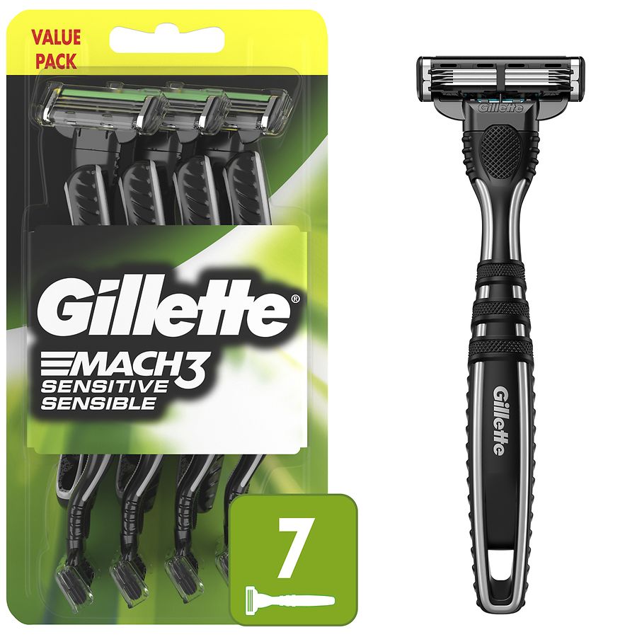 【Mach3】 ザ マンバ Gillette MACH3 Sensitive Men's Disposable Razors Black and