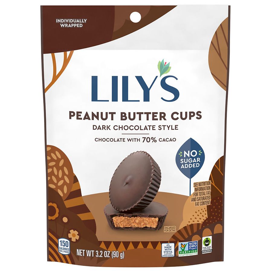 Lily's No Sugar Added Peanut Butter Cups, Sweets, Bag
