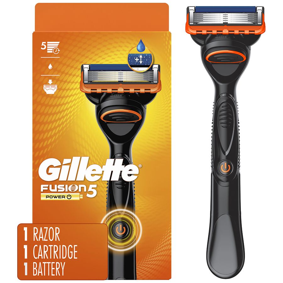 Gillette Fusion5 Power Shaving Razor For Men With Larger Lubrication Strip and Precision Trimmer Black