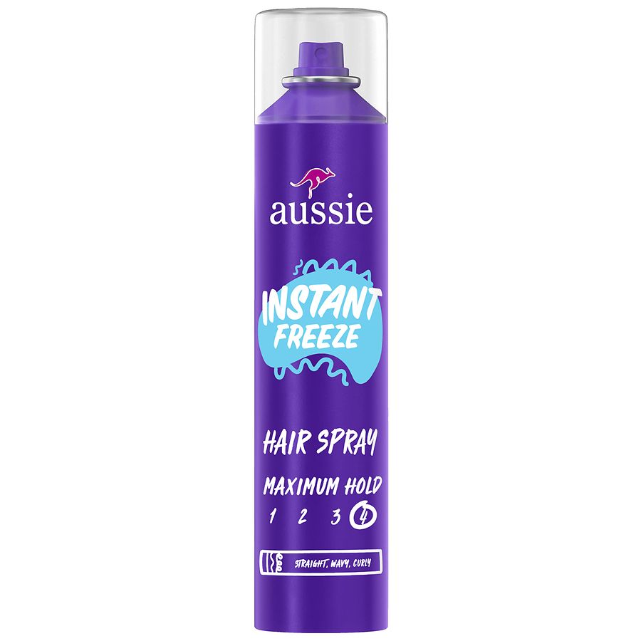 Aussie Instant Freeze Hair Spray for Curly Hair, Straight Hair, and Wavy Hair Citrus