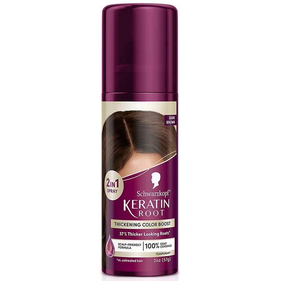 Schwarzkopf Keratin Root Temporary Hair Dye Spray for Thicker