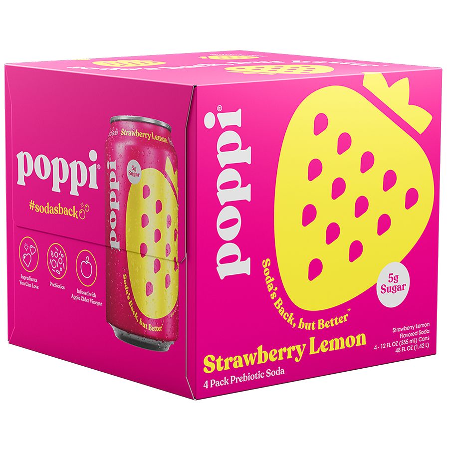 Poppi Prebiotic Soda Pack Strawberry Lemon