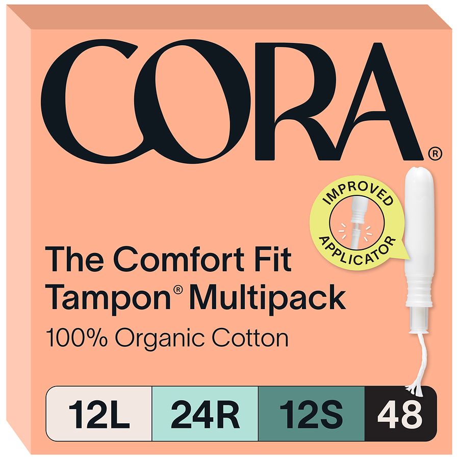 Cora 100% Organic Cotton Applicator Tampons Multipack