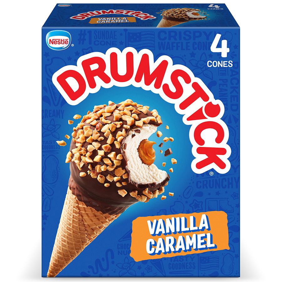 Drumstick Ice Cream Sundae Cones Vanilla Caramel