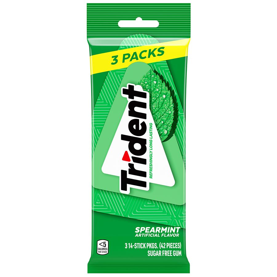 Trident Sugar Free Chewing Gum Spearmint