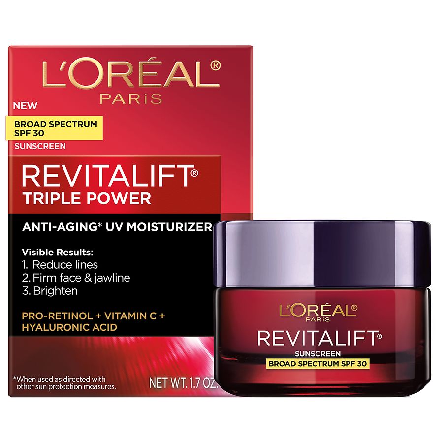 L'Oreal Paris Revitalift Triple Power Anti-Aging Face and Neck Moisturizer Broad Spectrum SPF 30