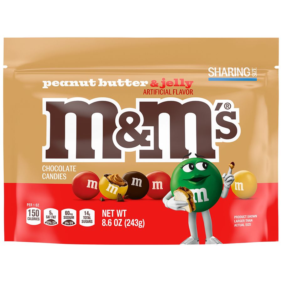 M&M's Chocolate Candies Sharing Size Peanut Butter & Jelly