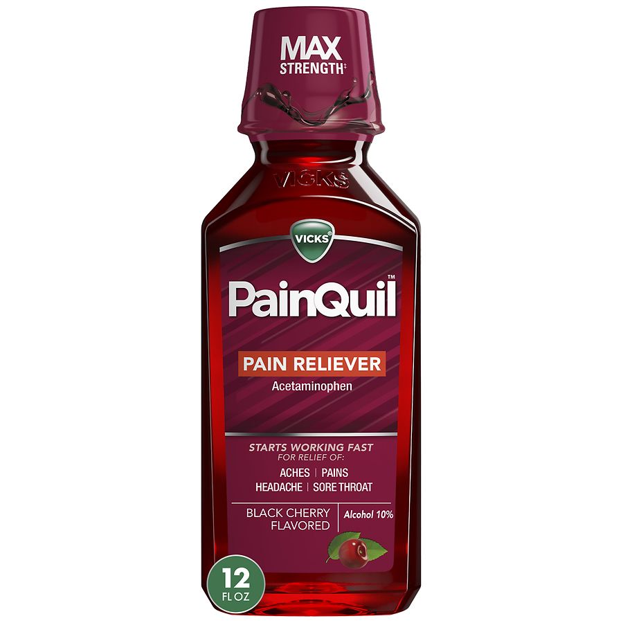 Vicks PainQuil Pain Relief Liquid Acetaminophen 1000mg Black Cherry