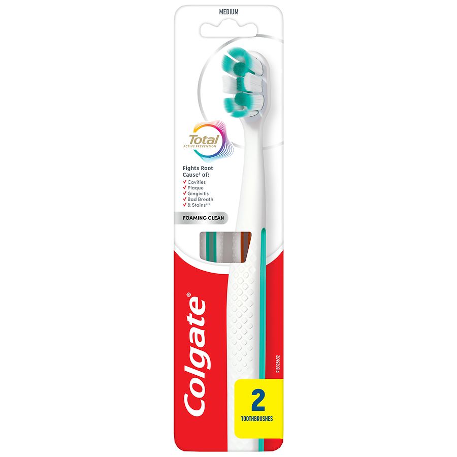 Colgate Total Active Prevention Foaming Clean Toothbrush Medium White
