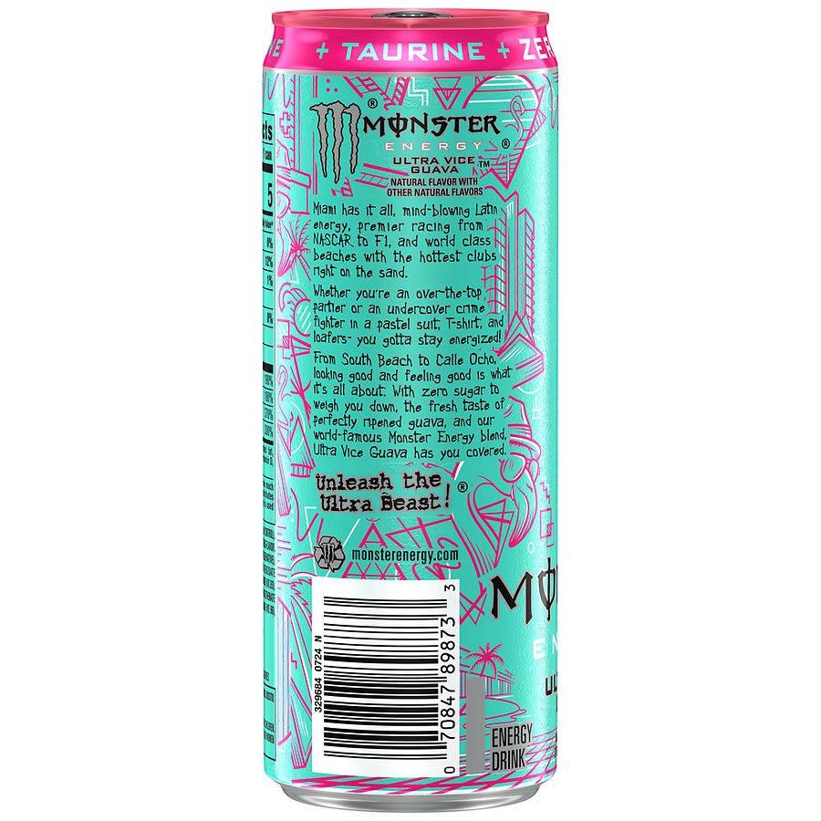 Monster Energy Vice Guava, Sugar Free Drink Pack Ultra Vice Guava