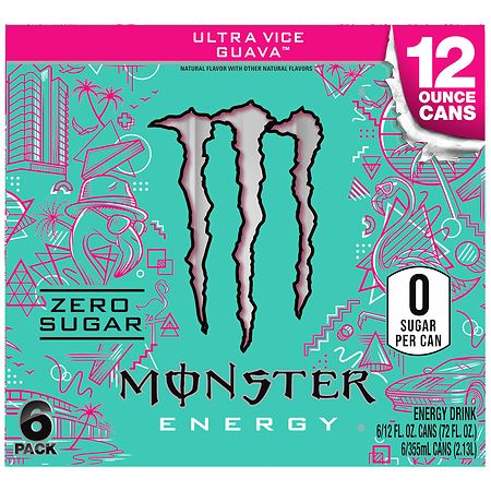 Monster Energy Vice Guava, Sugar Free Drink Pack Ultra Vice Guava