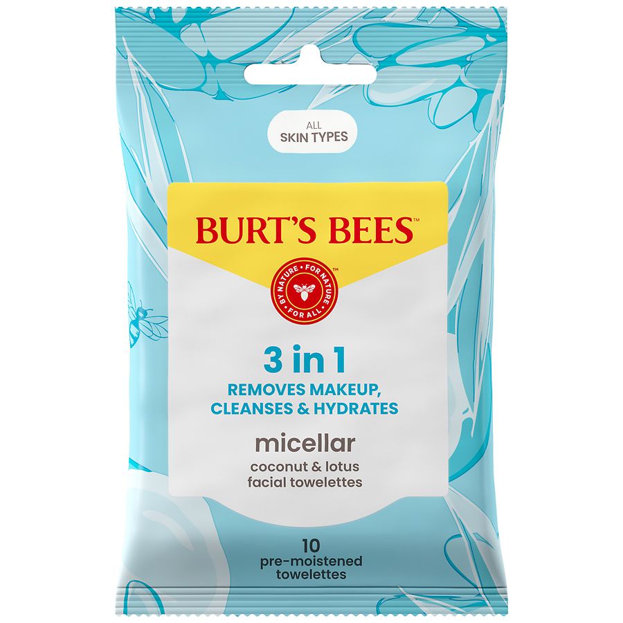 Burt's Bees 3-in-1 Micellar Facial Towelettes Coconut & Lotus