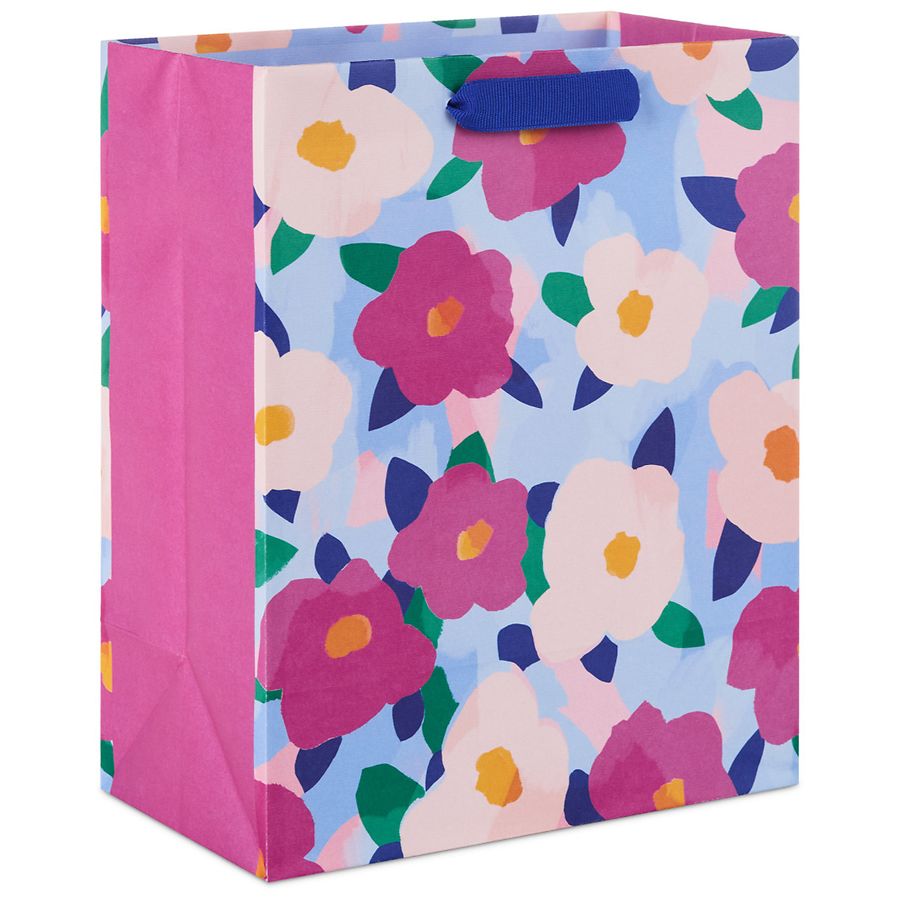 Hallmark Gift Bag (Bold Floral Print) Berry & Lime, Medium