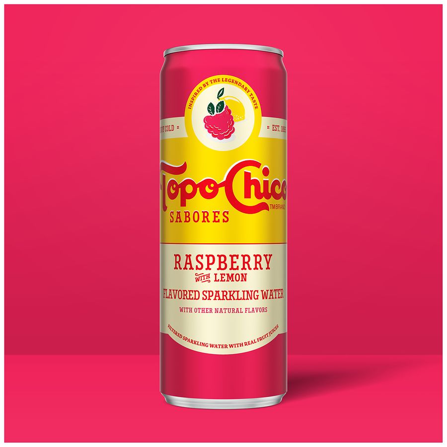 Topo Chico Sabores Sparkling Water Cans Raspberry with Lemon