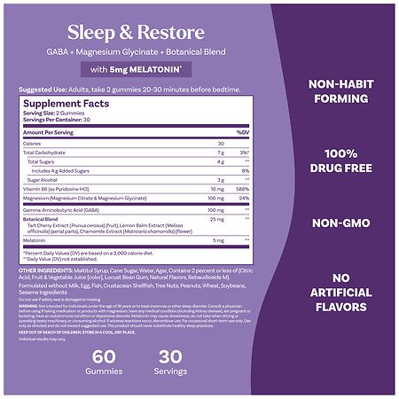 Natrol Sleep & Restore with 5 mg Melatonin Gummies Cherry