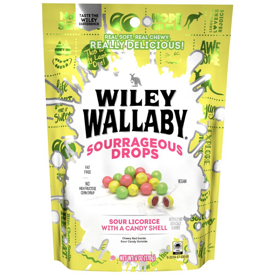 Wiley Wallaby Sour Licorice Drops
