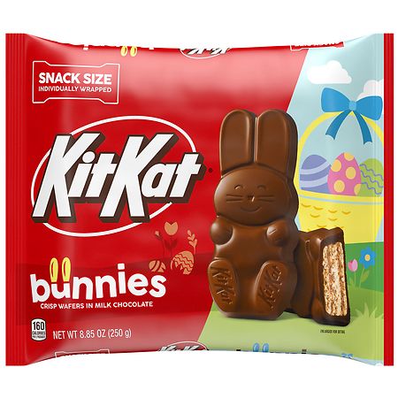 KIT KAT Milk Chocolate Wafer Snack Size Bunnies, Easter Candy, Bag