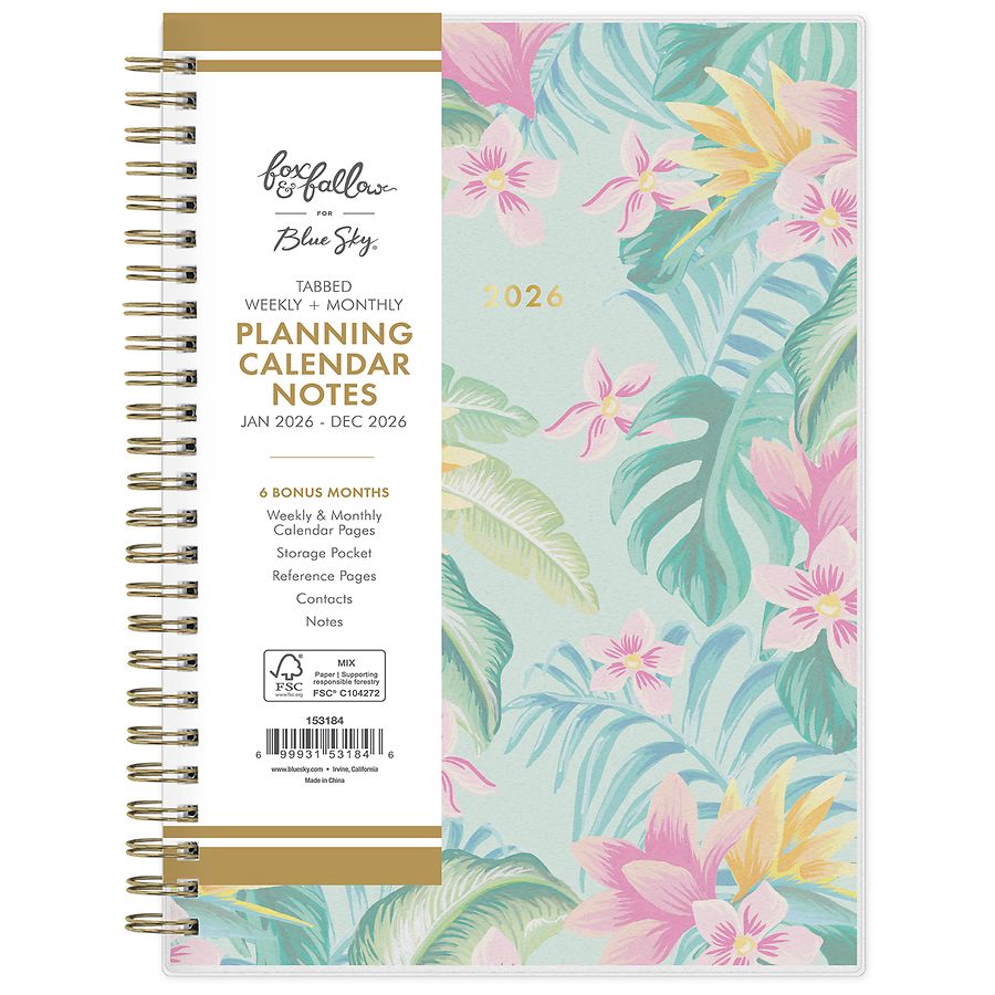 Blue Sky Fox Fallow 2026 Planning Calendar Notes Walgreens Blue Sky Fox Fallow 2026 Planning Calendar Notes Walgreens