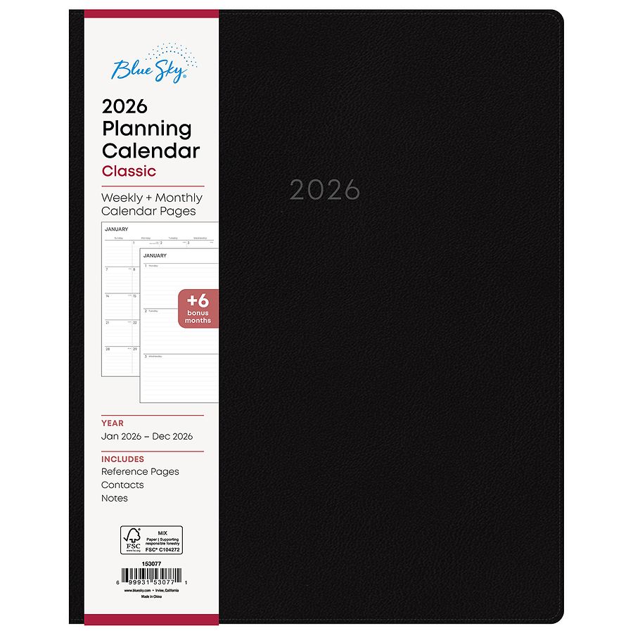 Blue Sky 2026 Planning Calendar Planner Classic Black Walgreens Blue Sky 2026 Planning Calendar Planner Classic Black Walgreens