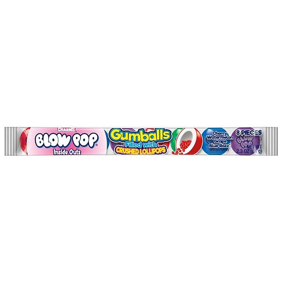 Blow Pop Inside Outs Gumballs Filled With Crushed Lollipops Assorted