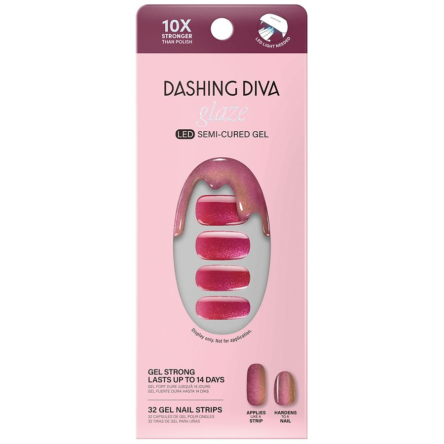 Dashing Diva Glaze LED Semi-Cured Gel Nail Strips, Play With Fire
