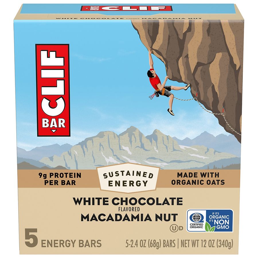 Clif Bar Energy Protein Bars, Non-GMO White Chocolate Flavored Macadamia Nut