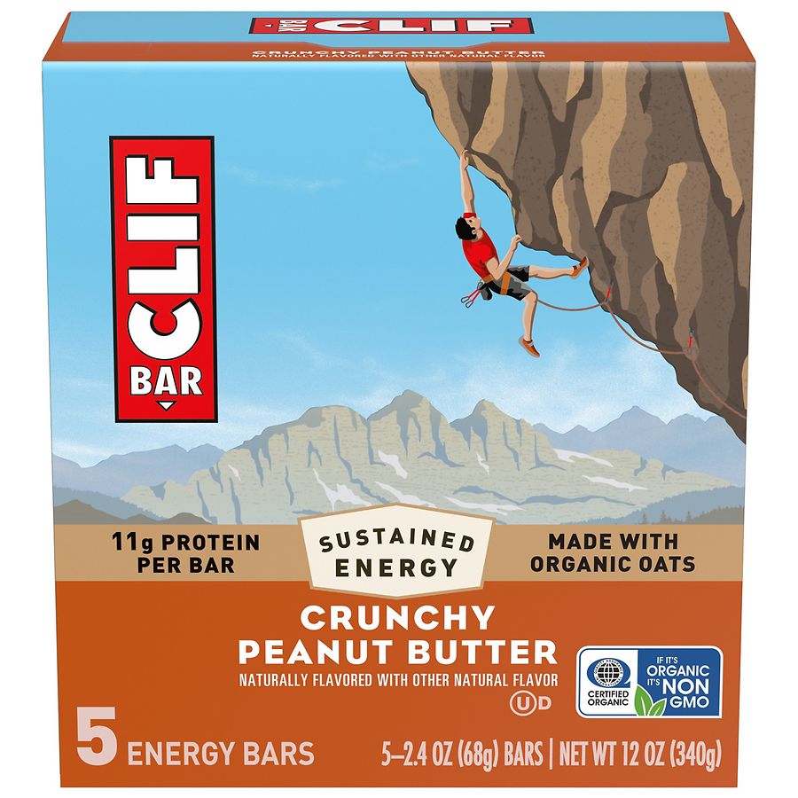 Clif Bar Energy Protein Bars, Non-GMO Crunchy Peanut Butter