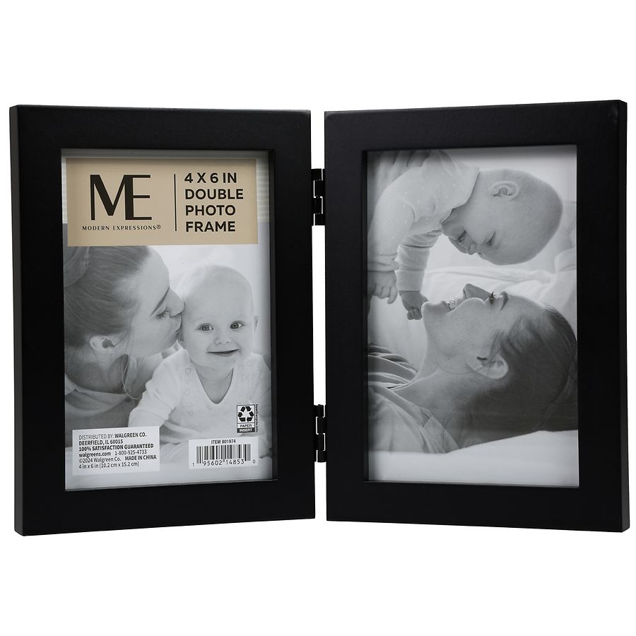 Modern Expressions Double Photo Frame 4x6 Inch Black