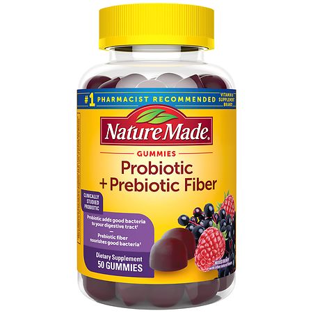 Nature Made Probiotic + Prebiotic Fiber Gummies Gut Health Support