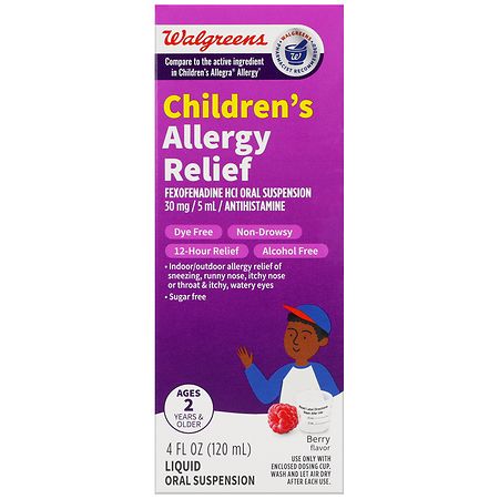 Walgreens Children's Allergy Relief Fexofenadine HCl 30 mg Liquid Berry
