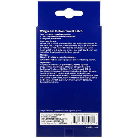 Walgreens Motion Travel Patches