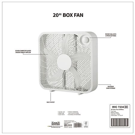 Walgreens Box Fan 20"
