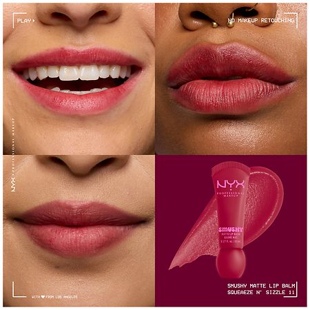 NYX Professional Makeup Smushy, Matte Lip Balm, Soft Diffused