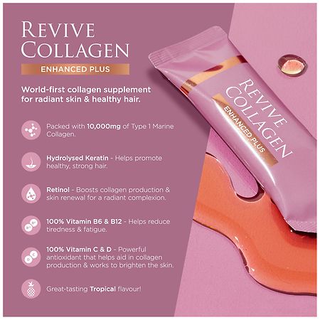 Revive Collagen Enhanced Plus Liquid Collagen Supplement Tropical