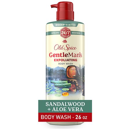 Old Spice Body Wash for Men, 24/7 Shower Fresh, Exfoliation + Moisturization Sandalwood + Aloe Vera