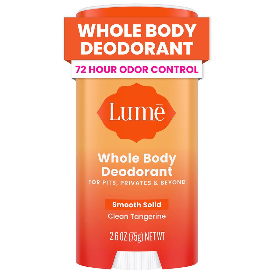 Lume Women's Wole Body Solid-Stick Aluminum-Free Deodorant Clean Tangerine