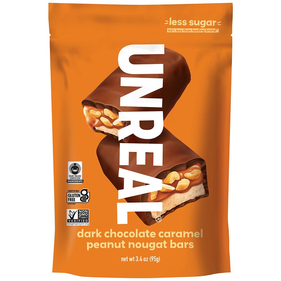 Unreal Bars Dark Chocolate Caramel Peanut Nougat