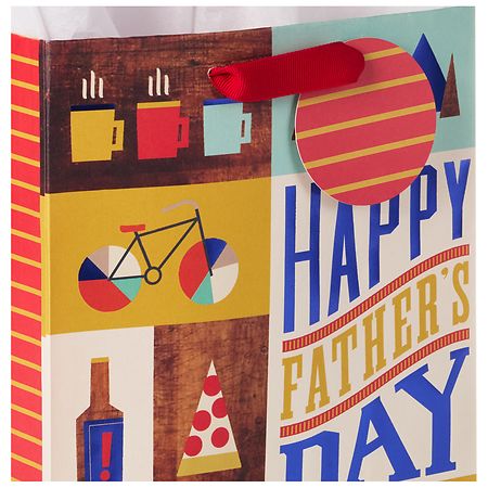 Hallmark Father's Day Gift Bag With Tissue Paper (Pizza, Coffee