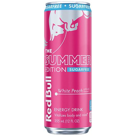 Red Bull Summer Edition Sugar Free Energy Drink White Peach